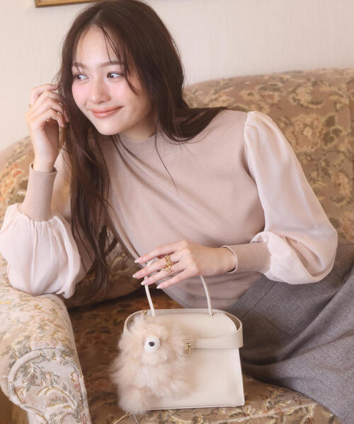 PROPORTION BODY DRESSING(プロポーションボディドレッシング)の「シフォンスリーブニットトップス / 1215270134(ニット/セーター・レディース・ブラック/ブルー/ベージュ・FREE)」の16枚目の写真