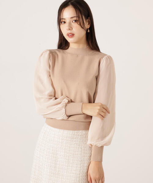 PROPORTION BODY DRESSING(プロポーションボディドレッシング)の「シフォンスリーブニットトップス / 1215270134(ニット/セーター・レディース・ブラック/ブルー/ベージュ・FREE)」の17枚目の写真