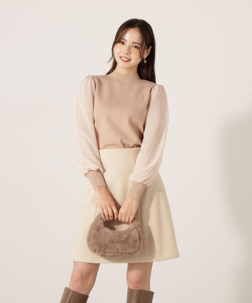 PROPORTION BODY DRESSING(プロポーションボディドレッシング)の「シフォンスリーブニットトップス / 1215270134(ニット/セーター・レディース・ブラック/ブルー/ベージュ・FREE)」の21枚目の写真
