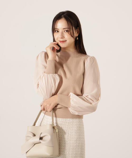 PROPORTION BODY DRESSING(プロポーションボディドレッシング)の「シフォンスリーブニットトップス / 1215270134(ニット/セーター・レディース・ブラック/ブルー/ベージュ・FREE)」の22枚目の写真