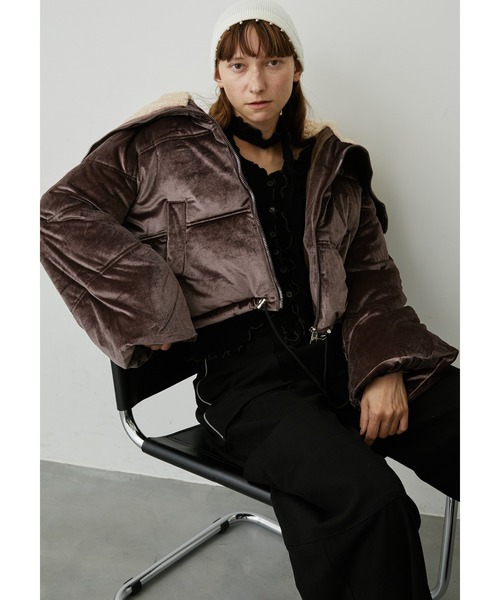 セール】ダブルジップビッグボアカラーベロアダウンジャケット（ダウン