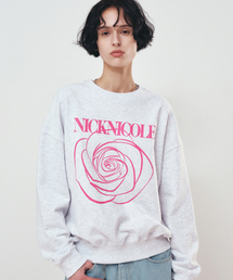 NICOLE ROSE PRINTING SWEATSHIRT_MELANGE PINK