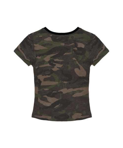 NICK&NICOLE（ニックアンドニコール）の「NICOLE CAMO V SLEEVE TOP_KHAKI（Tシャツ/カットソー・レディース・カーキ・FREE）」の5枚目の写真