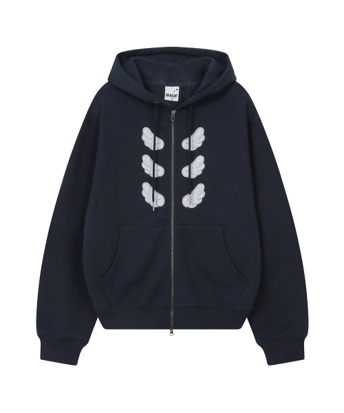 BAUF パーカー エンジェルフードジップアップ [ネイビー]（パーカー）｜BAUF（バウフ