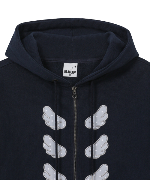 エンジェルフードジップアップ [ネイビー]（パーカー）｜BAUF（バウフ