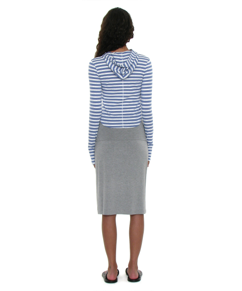 PARTIMENTO WOMEN(パルティメントウィメン)の「PWC ストライプフードパーカー ロングスリーブTシャツ_パステルブルー(パーカー・レディース・その他・MEDIUM/LARGE/SMALL)」の4枚目の写真