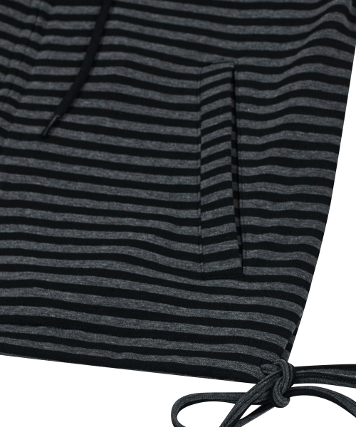 TYPESERVICE（タイプサービス）の「Ruffled Stripe Zip Hoodie [Black]（パーカー・レディース・ブラック・FREE）」の10枚目の写真