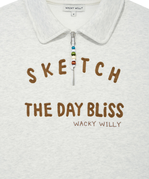 Wacky WiLLy(ワッキーウィリー)の「ウィメンズレタリングカラー ハーフジップ オートミール(スウェット・レディース・その他・FREE)」の5枚目の写真