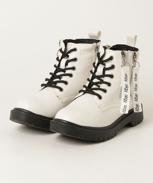 algy(アルジー)の「ALGY アルジー ショートブーツ ファスナーブーツ 厚底 3463(ブーツ・キッズ・ホワイト/ブラック・20.0cm/21.0cm/22.0cm/23.0cm/24.0cm)」の1枚目の写真