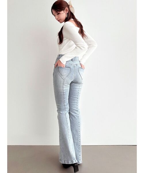 RESEXXY（リゼクシー）の「ハートポケットデニムパンツ（デニムパンツ・レディース・ブラック/ライトブルー・SMALL/MEDIUM）」の4枚目の写真