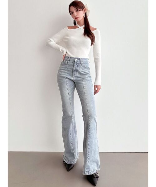 RESEXXY（リゼクシー）の「ハートポケットデニムパンツ（デニムパンツ・レディース・ブラック/ライトブルー・SMALL/MEDIUM）」の5枚目の写真