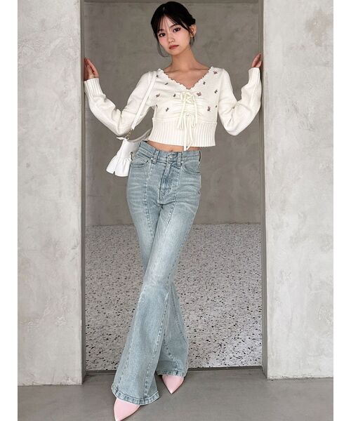 RESEXXY（リゼクシー）の「ハートポケットデニムパンツ（デニムパンツ・レディース・ブラック/ライトブルー・SMALL/MEDIUM）」の10枚目の写真