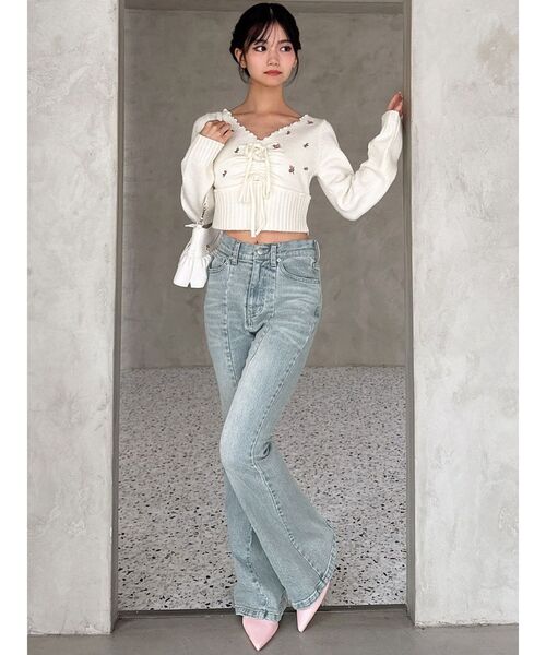 RESEXXY（リゼクシー）の「ハートポケットデニムパンツ（デニムパンツ・レディース・ブラック/ライトブルー・SMALL/MEDIUM）」の11枚目の写真