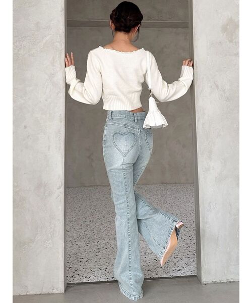 RESEXXY（リゼクシー）の「ハートポケットデニムパンツ（デニムパンツ・レディース・ブラック/ライトブルー・SMALL/MEDIUM）」の12枚目の写真