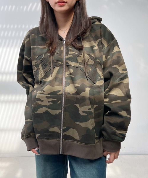 AS KNOW AS plus（アズノゥアズプラス）の「♪モチーフ選び裏起毛ビッグサイズパーカー【UNISEX ITEM】（パーカー・レディース・オートミール/ネイビー/カモフラージュ/チャコールグレー・FREE）」の15枚目の写真