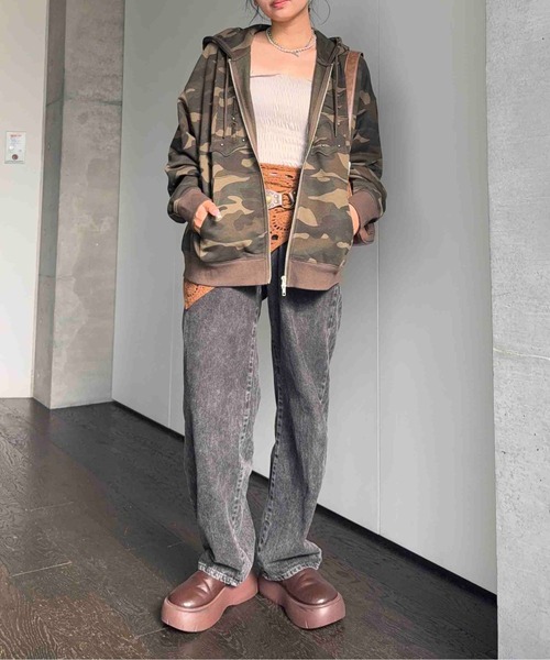 AS KNOW AS plus(アズノゥアズプラス)の「♪モチーフ選び裏毛ビッグサイズパーカー【UNISEX ITEM】(パーカー・レディース・オートミール/ネイビー/カモフラージュ/チャコールグレー/レッド系/グレー系/グリーン系その他/ネイビー系/アイボリー系・FREE)」の15枚目の写真