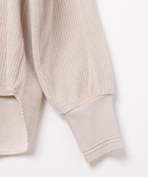 BAYFLOW（ベイフロー）の「ソフトモールWフェイスプルオーバー（Tシャツ/カットソー・レディース・チャコール/キャメル/グレイッシュベージュ・FREE）」の6枚目の写真