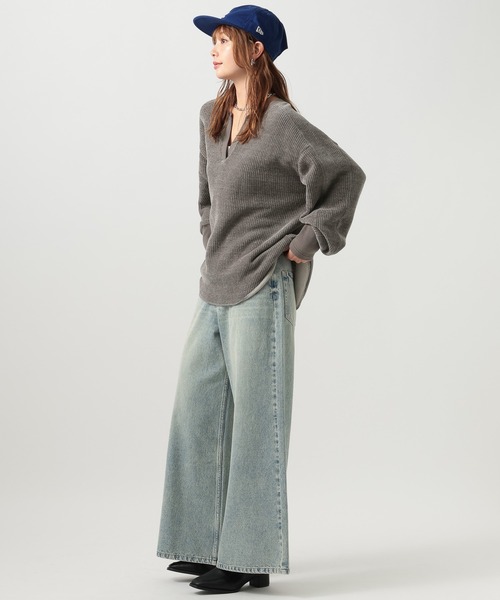 BAYFLOW（ベイフロー）の「ソフトモールWフェイスプルオーバー（Tシャツ/カットソー・レディース・チャコール/キャメル/グレイッシュベージュ・FREE）」の13枚目の写真