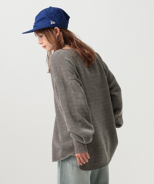 BAYFLOW（ベイフロー）の「ソフトモールWフェイスプルオーバー（Tシャツ/カットソー・レディース・チャコール/キャメル/グレイッシュベージュ・FREE）」の15枚目の写真