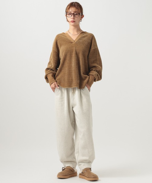 BAYFLOW（ベイフロー）の「ソフトモールWフェイスプルオーバー（Tシャツ/カットソー・レディース・チャコール/キャメル/グレイッシュベージュ・FREE）」の19枚目の写真