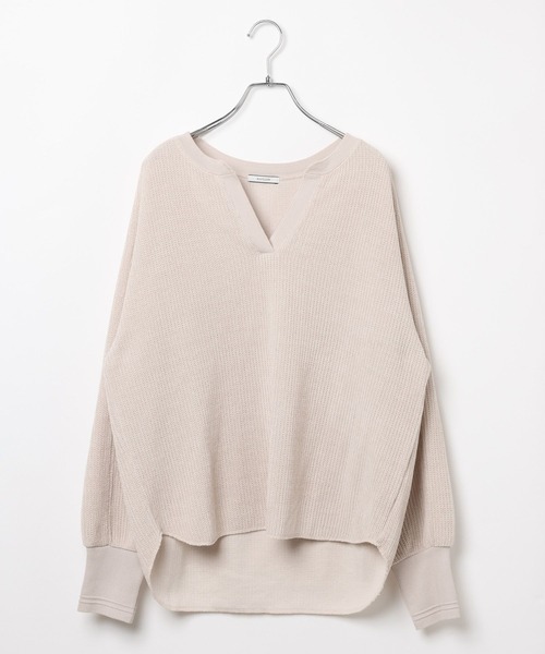 BAYFLOW（ベイフロー）の「ソフトモールWフェイスプルオーバー（Tシャツ/カットソー・レディース・チャコール/キャメル/グレイッシュベージュ・FREE）」の22枚目の写真