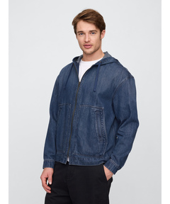 セール】リラックス スーパーソフト フード付きジャケット（デニム