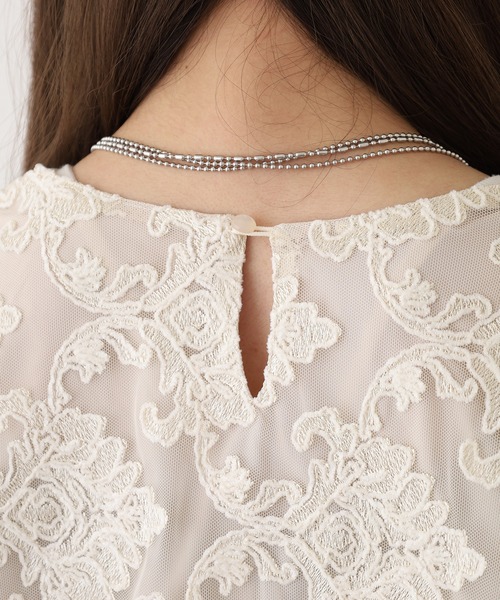 EGLANTINE(エグランティーヌ)の「EGLANTINE ジャガードレースプルオーバー長袖(Tシャツ/カットソー・レディース・アイボリー・38)」の16枚目の写真