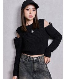 GYDA | GG ZIP designラメニットトップス(ニット/セーター)