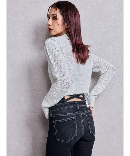 GYDA(ジェイダ)の「GG ZIP designラメニットトップス(ニット/セーター・レディース・ブラック/スカイブルー/オフホワイト・FREE)」の11枚目の写真