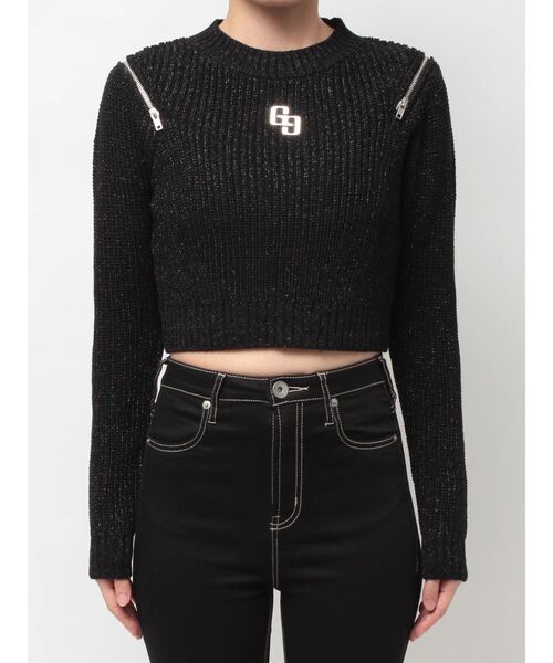 GYDA(ジェイダ)の「GG ZIP designラメニットトップス(ニット/セーター・レディース・ブラック/スカイブルー/オフホワイト・FREE)」の19枚目の写真