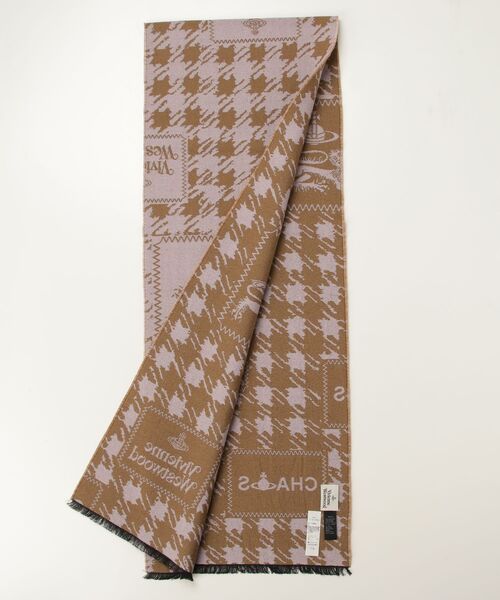 Vivienne Westwood MAN（ヴィヴィアンウエストウッドマン）の「SCARF DOGTOOTH BADGE（マフラー・メンズ・ベージュ/グリーン/ピンク/レッド・FREE）」の6枚目の写真