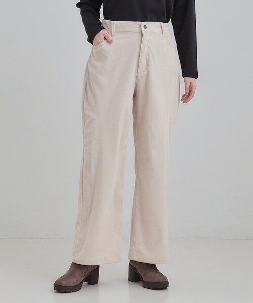 Cutie Blonde(キューティーブロンド)の「コーデュロイ ワイドストレートパンツ(その他パンツ・レディース・チャコールグレー/アイボリー/ブラウン系その他・01/02/03/04)」の4枚目の写真