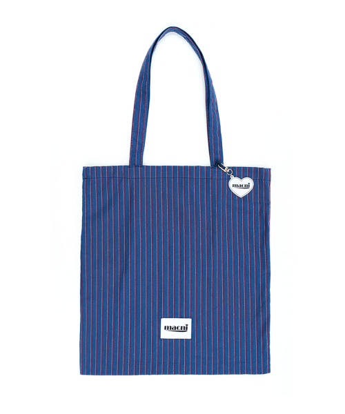 MACNI(マクニ)の「HEART STRIPE ECO BAG BLUE(エコバッグ/サブバッグ・レディース・その他・FREE)」の2枚目の写真