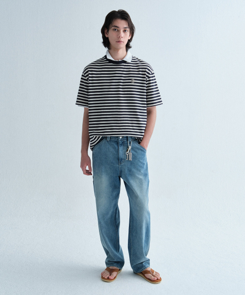 COVERNAT(カバーナット)の「セミワイドデニムウォッシングカーペンターパンツ Blue(デニムパンツ・レディース・その他・SMALL/MEDIUM/LARGE/X-LARGE)」の6枚目の写真