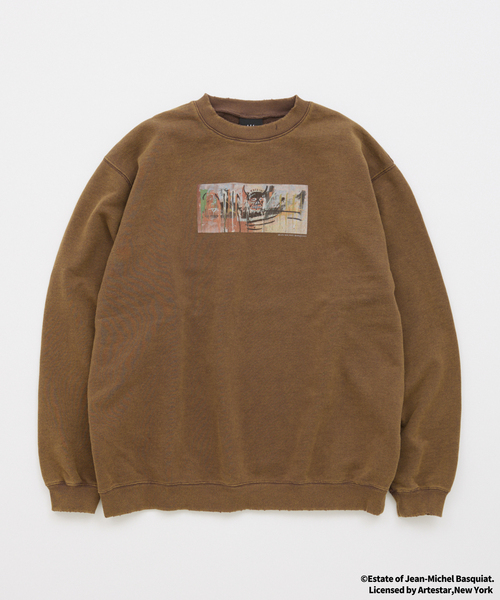 JOURNAL STANDARD（ジャーナルスタンダード）の「Jean-Michel Basquiat / ジャン＝ミシェル・バスキア プリント スウェット（スウェット・メンズ・ピンク/ライトグリーン/ブラウン/チャコールグレー/ブラック系その他/ブラック・MEDIUM/LARGE）」の5枚目の写真