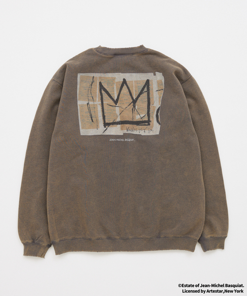 JOURNAL STANDARD（ジャーナルスタンダード）の「Jean-Michel Basquiat / ジャン＝ミシェル・バスキア プリント スウェット（スウェット・メンズ・ピンク/ライトグリーン/ブラウン/チャコールグレー/ブラック系その他/ブラック・MEDIUM/LARGE）」の4枚目の写真