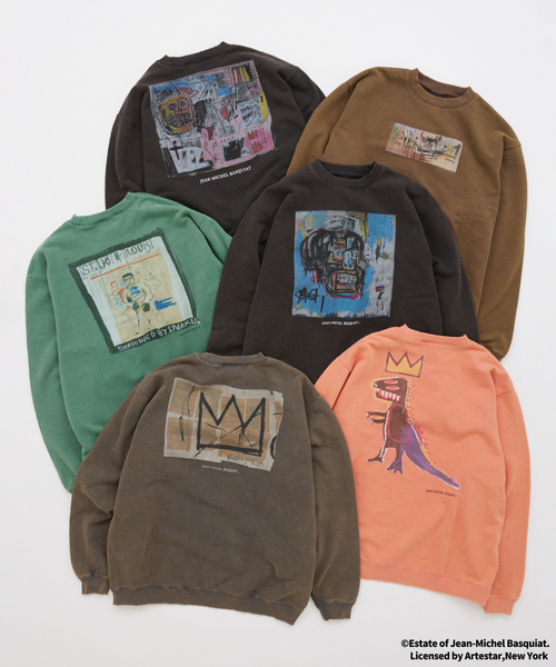 JOURNAL STANDARD（ジャーナルスタンダード）の「Jean-Michel Basquiat / ジャン＝ミシェル・バスキア プリント スウェット（スウェット・メンズ・ピンク/ライトグリーン/ブラウン/チャコールグレー/ブラック系その他/ブラック・MEDIUM/LARGE）」の7枚目の写真