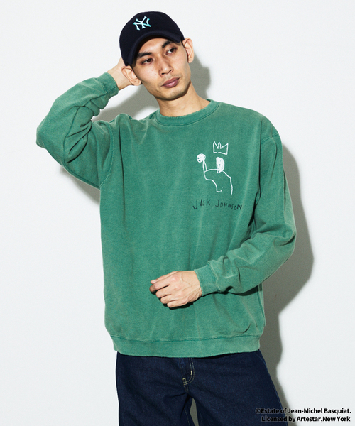 JOURNAL STANDARD（ジャーナルスタンダード）の「Jean-Michel Basquiat / ジャン＝ミシェル・バスキア プリント スウェット（スウェット・メンズ・ピンク/ライトグリーン/ブラウン/チャコールグレー/ブラック系その他/ブラック・MEDIUM/LARGE）」の15枚目の写真