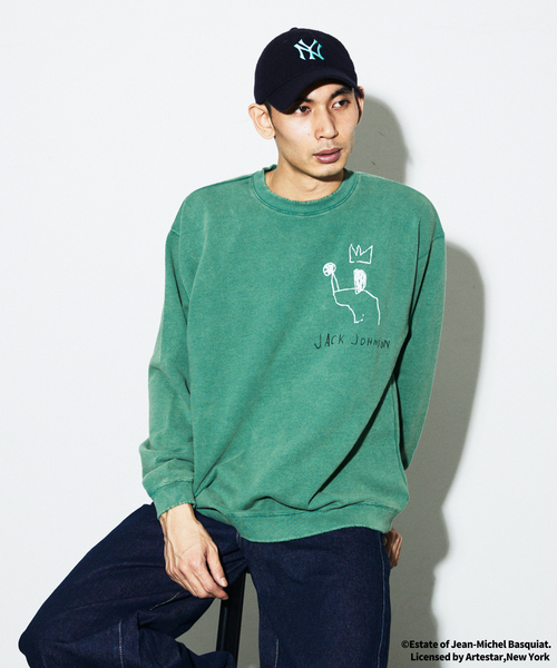 JOURNAL STANDARD（ジャーナルスタンダード）の「Jean-Michel Basquiat / ジャン＝ミシェル・バスキア プリント スウェット（スウェット・メンズ・ピンク/ライトグリーン/ブラウン/チャコールグレー/ブラック系その他/ブラック・MEDIUM/LARGE）」の20枚目の写真
