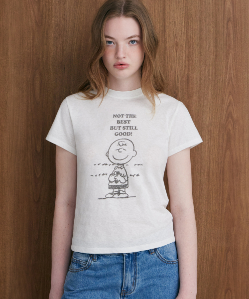 LADY VOLUME(レディーボリューム)の「チャーリーブラウンTシャツ (アイボリー)(Tシャツ/カットソー・レディース・その他・SMALL/MEDIUM)」の1枚目の写真