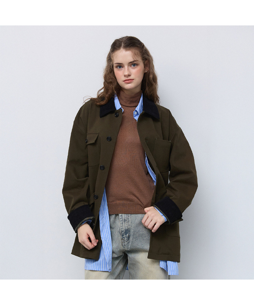 RMRN（アルエームアルエヌ）の「[2次リオーダー] READY WORK JACKET（ミリタリージャケット・レディース・カーキ/キャメル・FREE）」の2枚目の写真