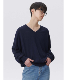 PLAC（プラック）の「Vネックリバースディテールニットネイビー（ニット/セーター）」