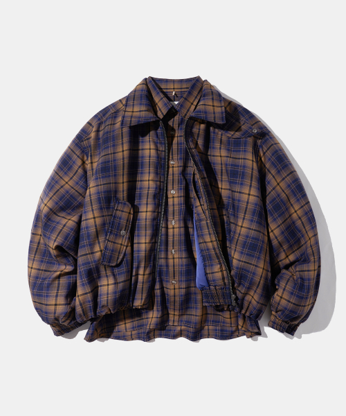 Diamond Layla（ダイアモンドレイラ）の「Layered Camel Navy Mood Check PD9（ダウンジャケット/コート・レディース・その他・MEDIUM/LARGE/X-LARGE）」の3枚目の写真