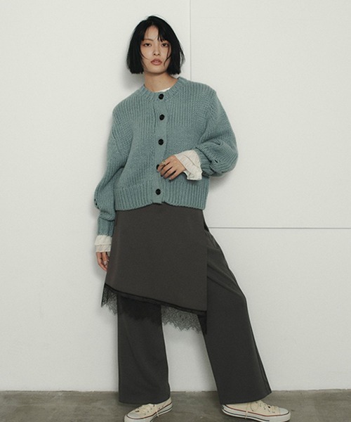 studio CLIP（スタディオクリップ）の「【daily CLIP】レイヤードパンツ（スラックス・レディース・グレー/ブラック・FREE）」の3枚目の写真