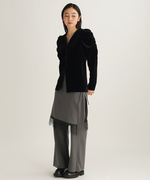 studio CLIP（スタディオクリップ）の「【daily CLIP】レイヤードパンツ（スラックス・レディース・グレー/ブラック・FREE）」の10枚目の写真