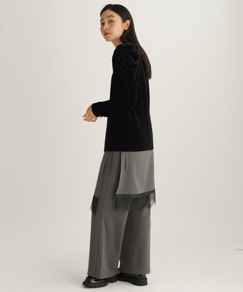 studio CLIP（スタディオクリップ）の「【daily CLIP】レイヤードパンツ（スラックス・レディース・グレー/ブラック・FREE）」の12枚目の写真