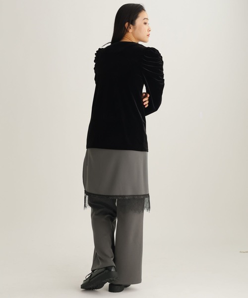 studio CLIP（スタディオクリップ）の「【daily CLIP】レイヤードパンツ（スラックス・レディース・グレー/ブラック・FREE）」の14枚目の写真