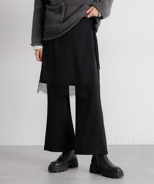 studio CLIP（スタディオクリップ）の「【daily CLIP】レイヤードパンツ（スラックス・レディース・グレー/ブラック・FREE）」の16枚目の写真