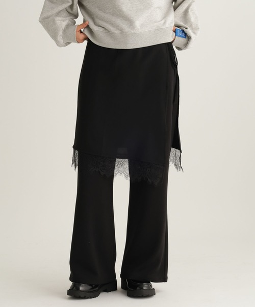 studio CLIP（スタディオクリップ）の「【daily CLIP】レイヤードパンツ（スラックス・レディース・グレー/ブラック・FREE）」の17枚目の写真