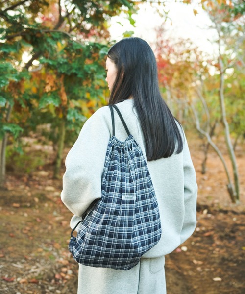 BROKEN BASE（ブロークンベース）の「Nel Check Knapsack / ネルチェックナップサック（ショルダーバッグ・メンズ・ブラウン系1/ネイビー系1/レッド系1・フリー）」の21枚目の写真